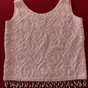1950s Anne Scott beaded cashmere top